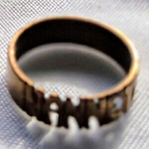 NEW BRASS FINGERNAIL RING SIZE 8.5 NANNETTE